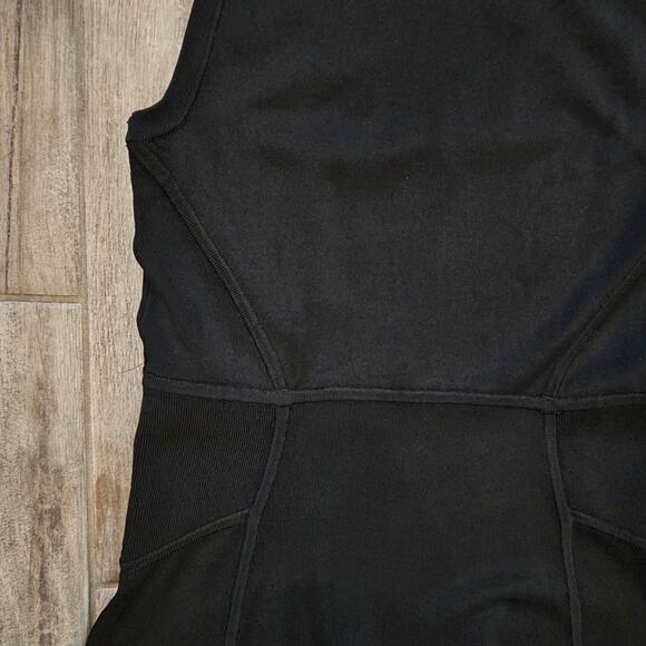 A.L.C. Kerry Ponte Knit Fit-and-Flare Dress Womens M Black Workwear Chic Minimal - Picture 6 of 10